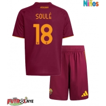 Camiseta AS Roma Matias Soule #18 Primera Equipación para niños 2025-26 manga corta (+ pantalones cortos)